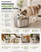Furvia AquaFlow™ - Fonte Inteligente Premium Sem Fio para Gatos e Pequenos Pets