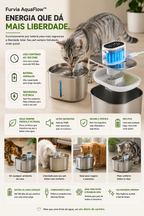 Furvia AquaFlow™ - Fonte Inteligente Premium Sem Fio para Gatos e Pequenos Pets