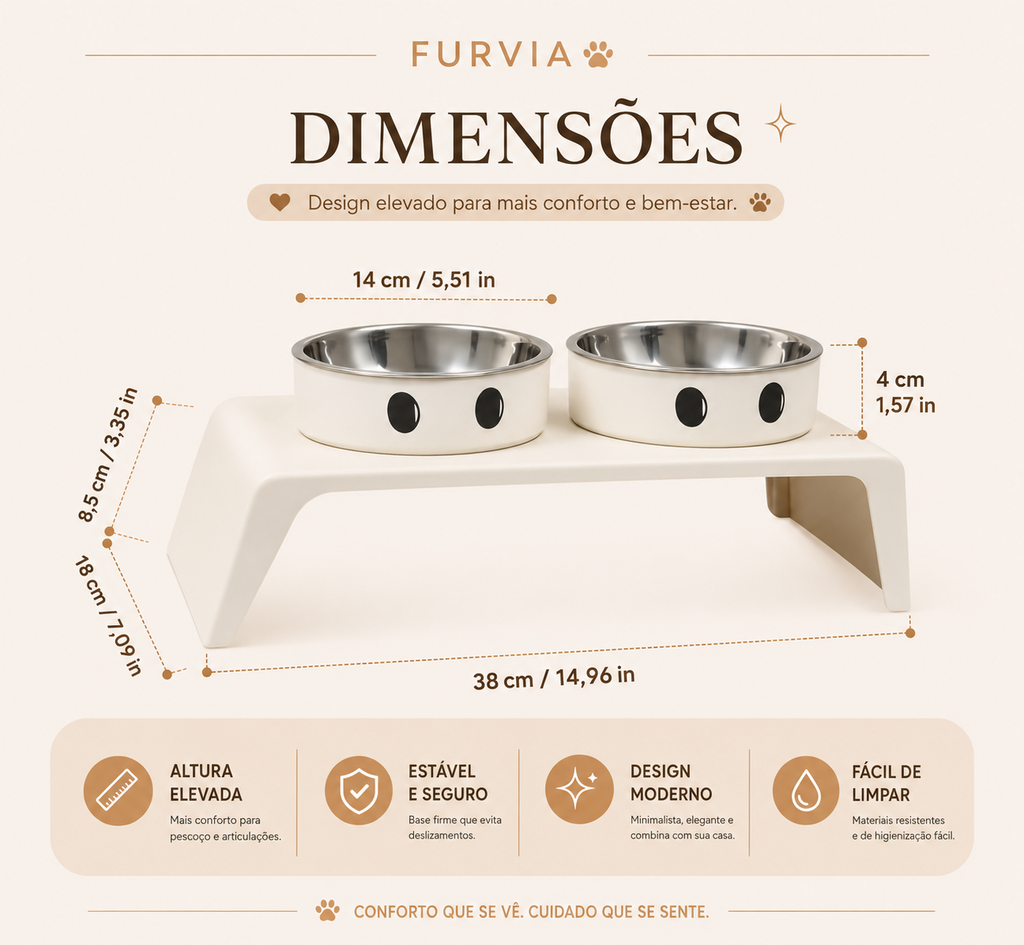 LunaBowl™ Duo - Comedouro Elevado Premium para Gatos & Cachorros